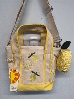 C&C California | Mini Canvas Tote w/ Bag Charm & Crossbody Strap 🍋